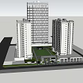 Modern High Rise Residential Buildings With Contemporary Design And Landscaped Courtyard