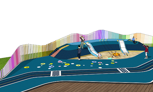 Children's area Modern play equipment 3d model