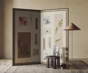 New Chinese Style Screen Partition 3d model