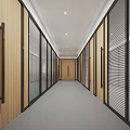 modern aisle office aisle 3d model