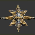 Elegant Ornate Decorative Sword With Blue Blade And Gold Embellished Hilt