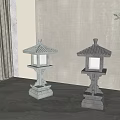 New Chinese Courtyard Floor Lamp 3d model