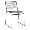 Modern Single Chair With Metal Frame And Minimalist Linear Backrest Design