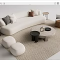 Modern Sofa Coffee Table Combination Multiplayer Sofa Coffee Table Combination 3d model