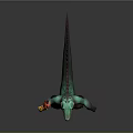 Colorful Crocodile Like Game Movie Character With Green Blue Body And Orange Claws