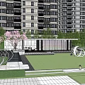 Residential Landscape Design With High Rise Buildings And Green Community Spaces
