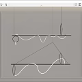 Modern chandelier strip chandelier combination 3d model