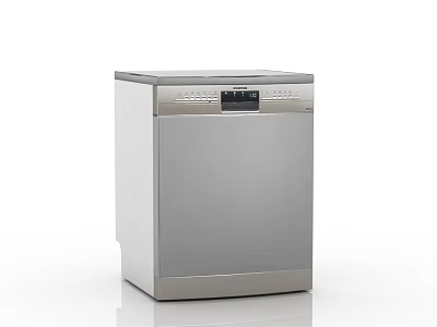 Modern Silver Freestanding Dishwasher With Digital Control Panel Kitchen Appliance 3d model