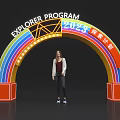 Rainbow Colored Explorer Program 2023 Archway With Person Standing Under