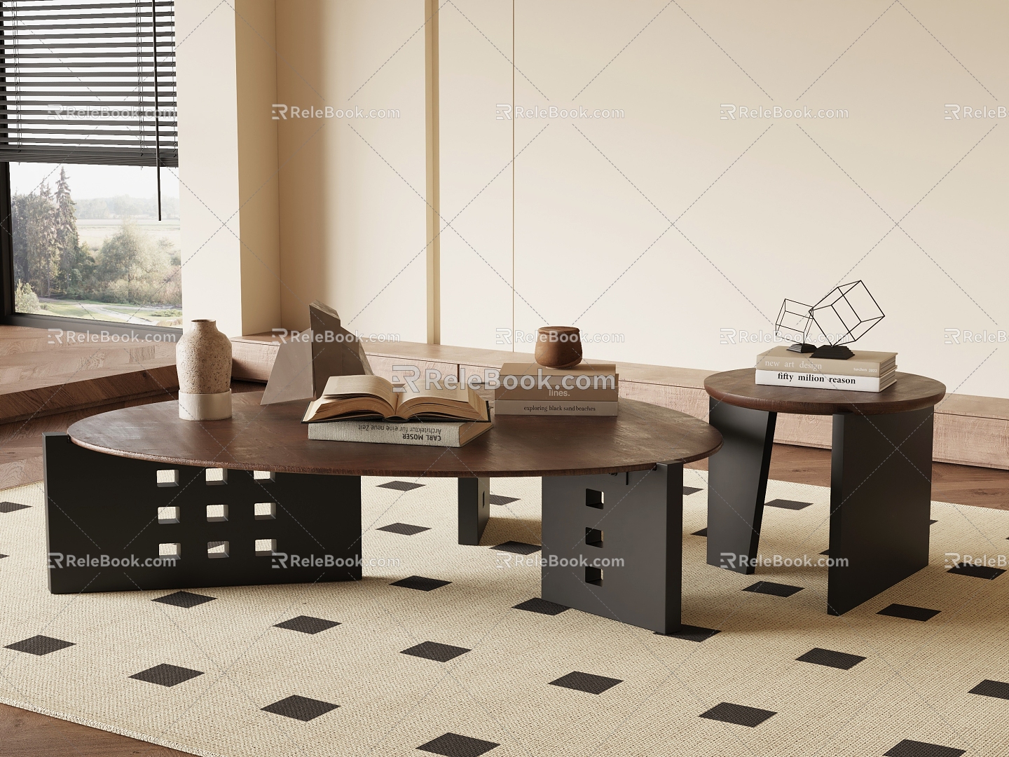 Modern Middle Ancient Style Coffee Table 3d model