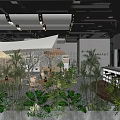Cozy Tropical Bar Interior With String Lights Green Plants Wooden Tables And Pebble Floor