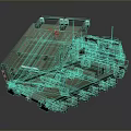 Green Military Tank Armored Vehicle With Tracked Structure And Top Equipment FL Marking Design
