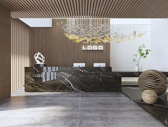Modern Front Desk 3d model