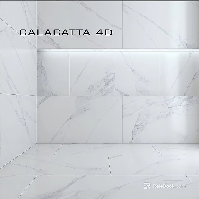 Elegant White Veined Galagatta 4D Marble Tiles For Modern Wall And Floor 3d model 