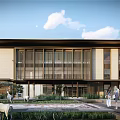 New Chinese Hotel Architecture 3d model