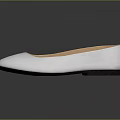 White Slip On Flats Shoes With Round Toe Casual Daily Wear Design
