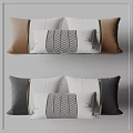 Modern Decorative Pillows in Beige Brown Gray Black with Geometric Woven Patterns