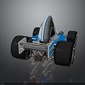 Blue White Race Car Number 26 Featuring Woman Silhouette Logo Goodyear Tires Gulf Oil
