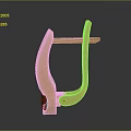 Golden Curved Metal Hardware Tool With Green Accent And Durable Design