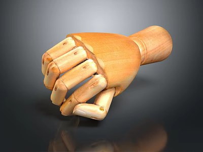 Wooden Prosthetic Hand Medical Device for Rehabilitation and Mobility Support 3d model