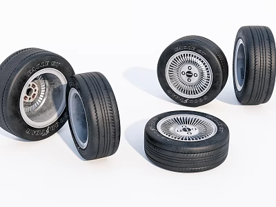Multiple Premium Vehicle Tires With Stylish Alloy Wheels And Detailed Tread Patterns 3d model