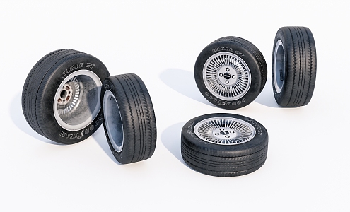 Modern tires Old car tires 3d model