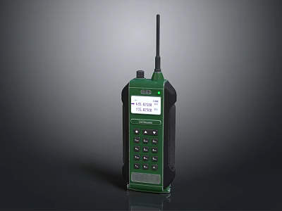 Green Doorbell Intercom With Antenna Screen Display And Control Buttons 3d model