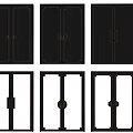 Various Double Door Designs Featuring Metal Handles Glass Panels and Dark Frames 3d model