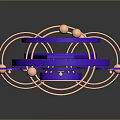 Elegant Purple Decorative Cabinet With Ornate S Letter And Circular Sphere Accents