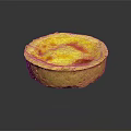 Golden Egg Tart With Flaky Brown Crust And Caramelized Yellow Filling