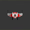 Red And White Spacecraft Model With Wings Black Thrusters And Main Body Structure 3d model