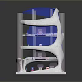Modern Multi Floor Building With Blue Glass Top And Open Interior Design