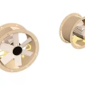 High Quality Round Beige Air Conditioner Fan With Blades And Motor