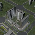 Urban Aerial Planning with High Rise Buildings Central Green Space and Road Network