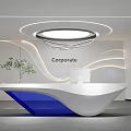 Modern Front Desk Company Front Desk Reception 3d model