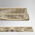 Modern Woven Outdoor Chair Featuring Natural Striped Pattern And Durable Wooden Structure