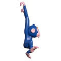 Blue Reptile Plush Toy Hanging Upside Down With Extended Limbs And Cheerful Look