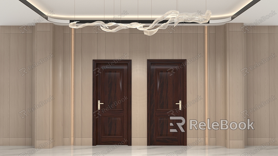 Interior door set door solid wood door model