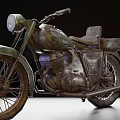 Vintage Motorcycle With Rusty Metal Body And Classic Design Details