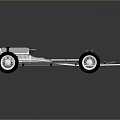Detailed 3D Model of Car Chassis with Wheels and Frame Structure