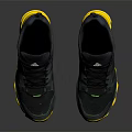Adidas Dark Running Shoes With Yellow Soles And Three Stripes Design For Outdoor Traction