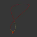 Simple Design Gold Necklace With Thin Chain And Green Gem Pendant
