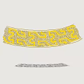 Yellow Decorative Band Featuring Intricate Geometric Patterns And Traditional Art Motifs