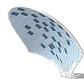 Modern Curved Pergola Design With Grid Roof And Transparent Panels White Frame