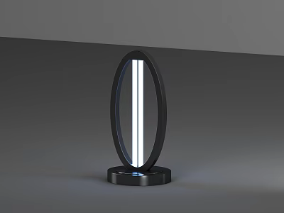 Medical Device With Oval Frame Black Base And White Elongated Glowing Section 3d model