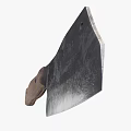 Vintage Kitchen Cleaver With Wooden Handle And Worn Blade Texture For Cooking