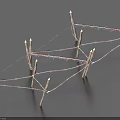 Building Exterior Wall Featuring Barbed Wire Fence Structure With Sharp Metal Spikes Design 3d model