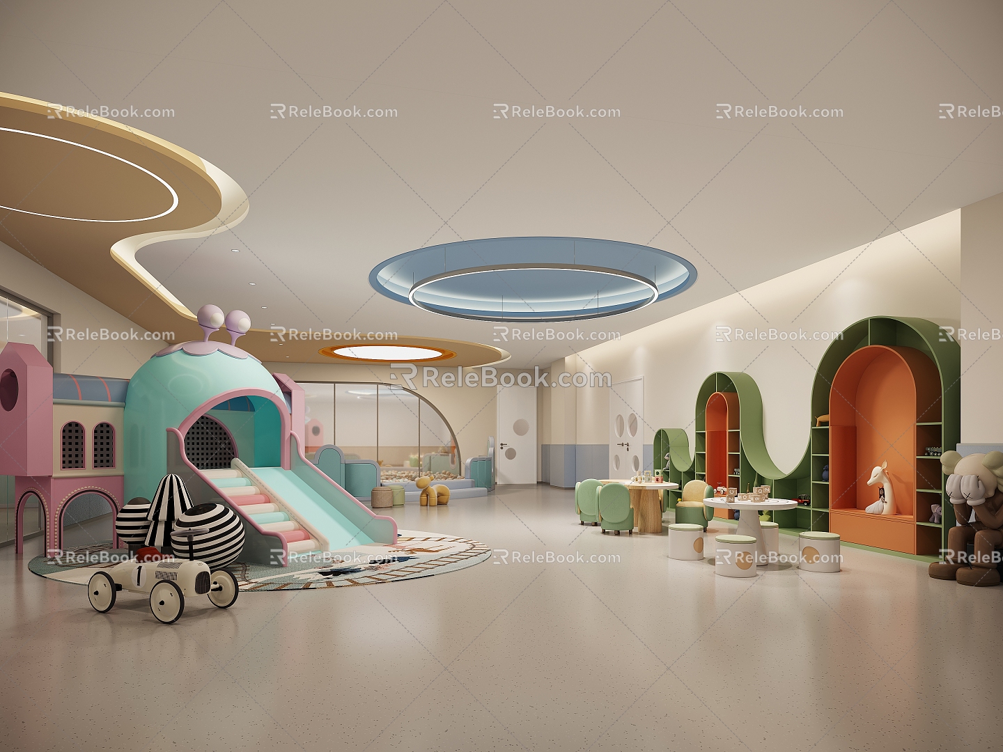 Modern Amusement Park Indoor Amusement Park 3d model