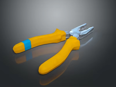 Yellow Handle Pliers with Blue Stripe Practical Hardware Tool for Household Repairs 3d model