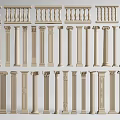 Classical And Modern Column Models With Various Decorative Designs And Styles 3d model